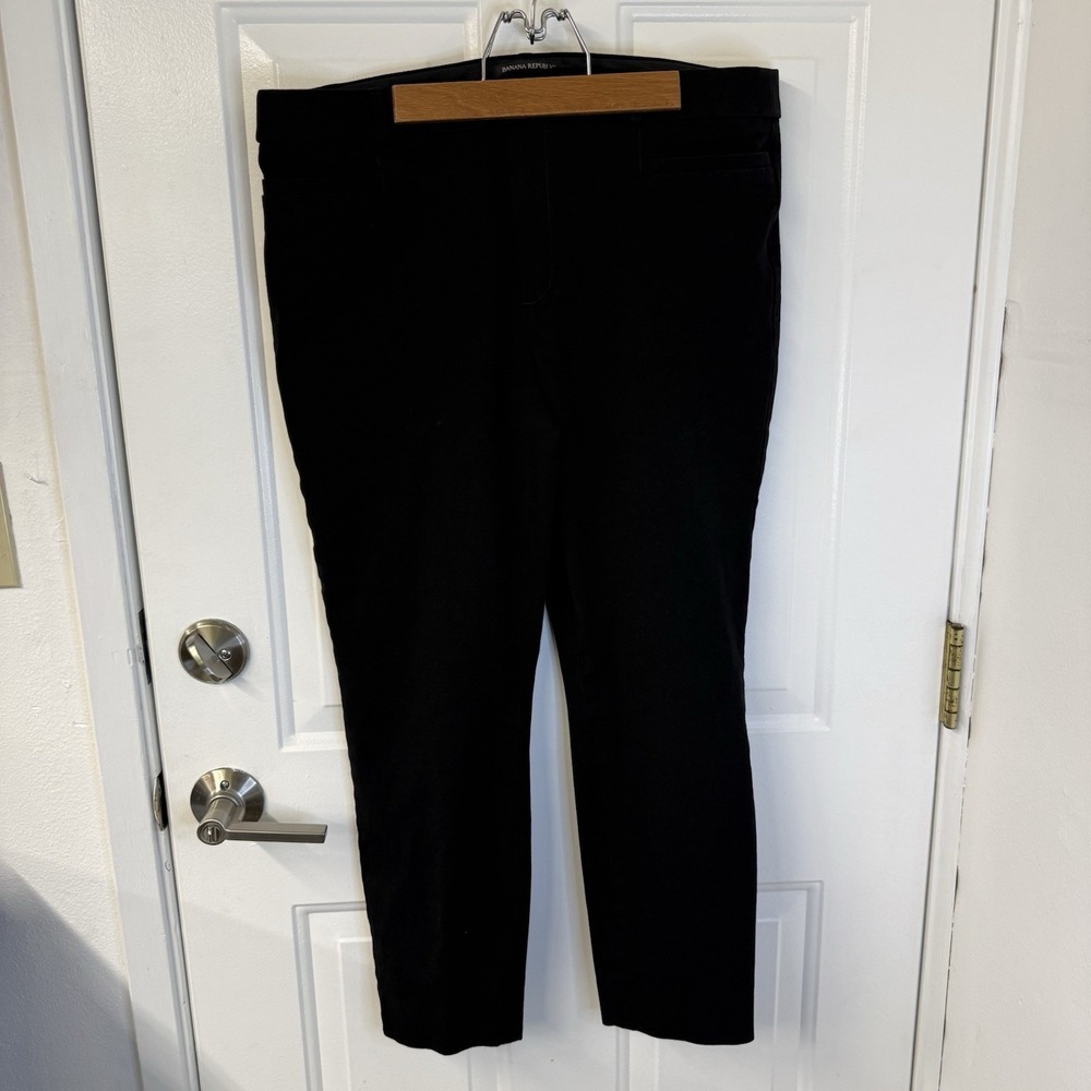 Banana Republic Sloan Pant Womens Size 12 Black Slim Ankle Mid-rise Pant